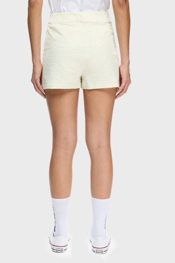 Les Benjamins Pamuklu Regular Fit Yüksek Bel Jakarlı Bayan Short LB25SSUNLFUSO-007 EKRU - 2