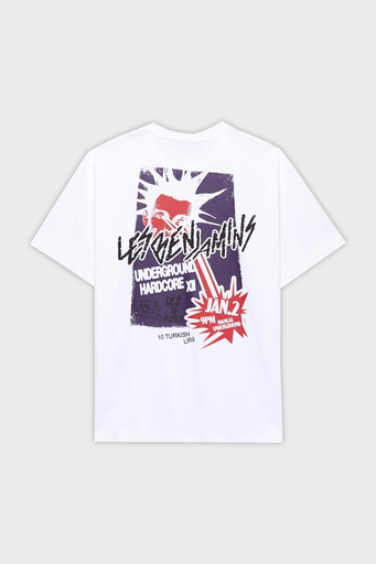 Les Benjamins Pamuklu Relaxed Fit Bisiklet Yaka Erkek T Shirt LB24FWEAPMUTS-042 BEYAZ - 6