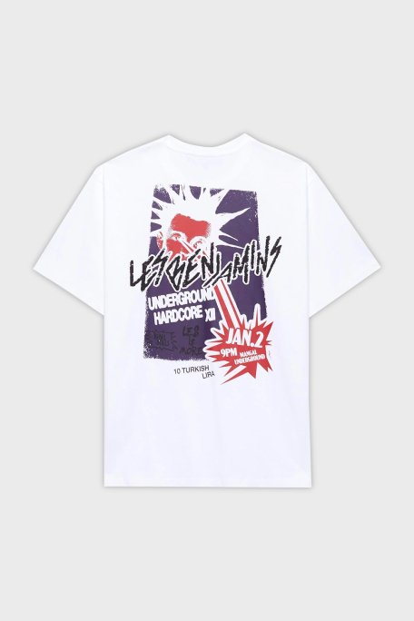 Les Benjamins Pamuklu Relaxed Fit Bisiklet Yaka Erkek T Shirt LB24FWEAPMUTS-042 BEYAZ - 6