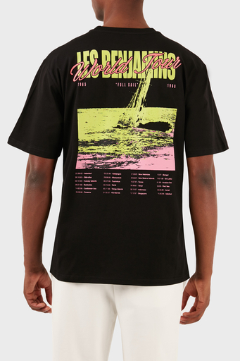 Les Benjamins Pamuklu Relaxed Fit Bisiklet Yaka Erkek T Shirt LB24SSKISMUTS-024 SİYAH
