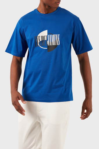 Les Benjamins Pamuklu Relaxed Fit Bisiklet Yaka Erkek T Shirt LB24SSKISMUTS-044 MAVİ - 9