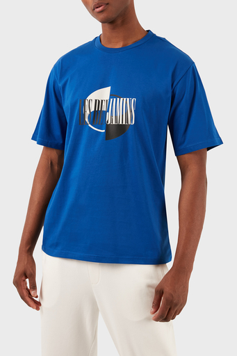 Les Benjamins Pamuklu Relaxed Fit Bisiklet Yaka Erkek T Shirt LB24SSKISMUTS-044 MAVİ - 10
