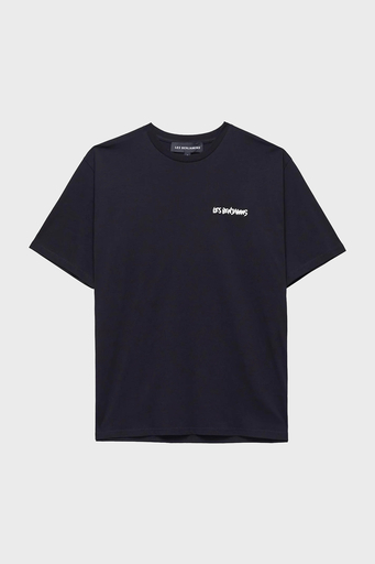 Les Benjamins Pamuklu Relaxed Fit Bisklet Yaka Erkek T Shirt LB24FWEAPMUTS-007 SİYAH - 5