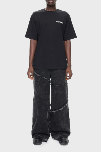 Les Benjamins Pamuklu Relaxed Fit Bisklet Yaka Erkek T Shirt LB24FWEAPMUTS-007 SİYAH - 7