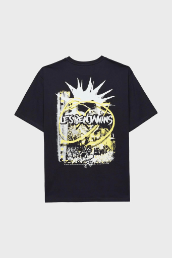 Les Benjamins Pamuklu Relaxed Fit Bisklet Yaka Erkek T Shirt LB24FWEAPMUTS-007 SİYAH - 12