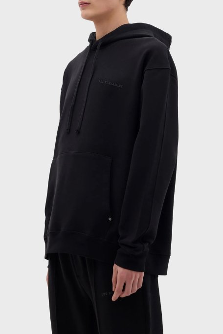 Les Benjamins Pamuklu Relaxed Fit Kanguru Cepli Erkek Sweat LB23FWCLAMUHD-401 SİYAH - 5