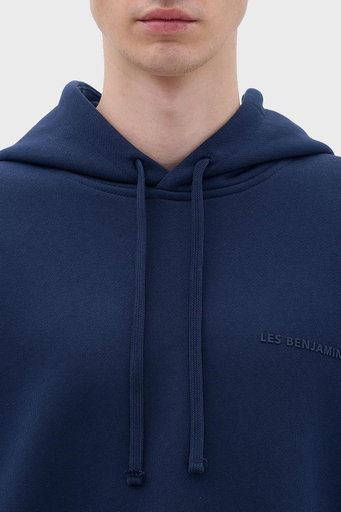 Les Benjamins Pamuklu Relaxed Fit Kapüşonlu Erkek Sweat LB23FWCLAMUHD-402 LACİVERT - 12