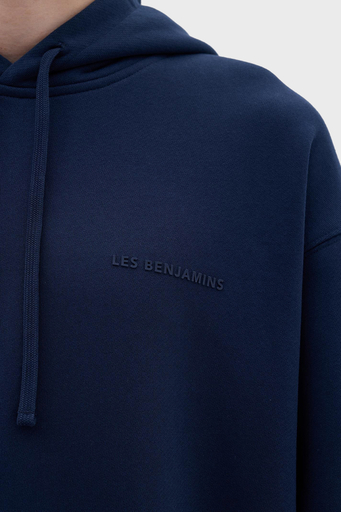 Les Benjamins Pamuklu Relaxed Fit Kapüşonlu Erkek Sweat LB23FWCLAMUHD-402 LACİVERT - 13