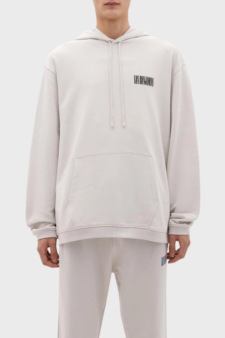 Les Benjamins Pamuklu Relaxed Fit Kapüşonlu Erkek Sweat LB24SSKISMUHD-004 Kil - 1