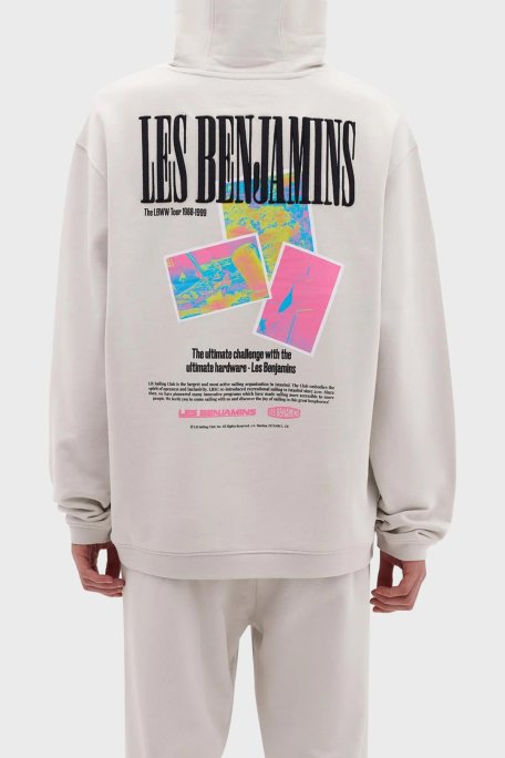 Les Benjamins Pamuklu Relaxed Fit Kapüşonlu Erkek Sweat LB24SSKISMUHD-004 Kil - 3