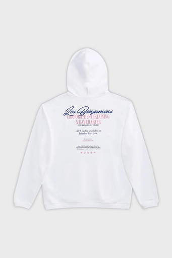 Les Benjamins Pamuklu Relaxed Fit Kapüşonlu Erkek Sweat LB24SSKISMUHD-009 BEYAZ - 9