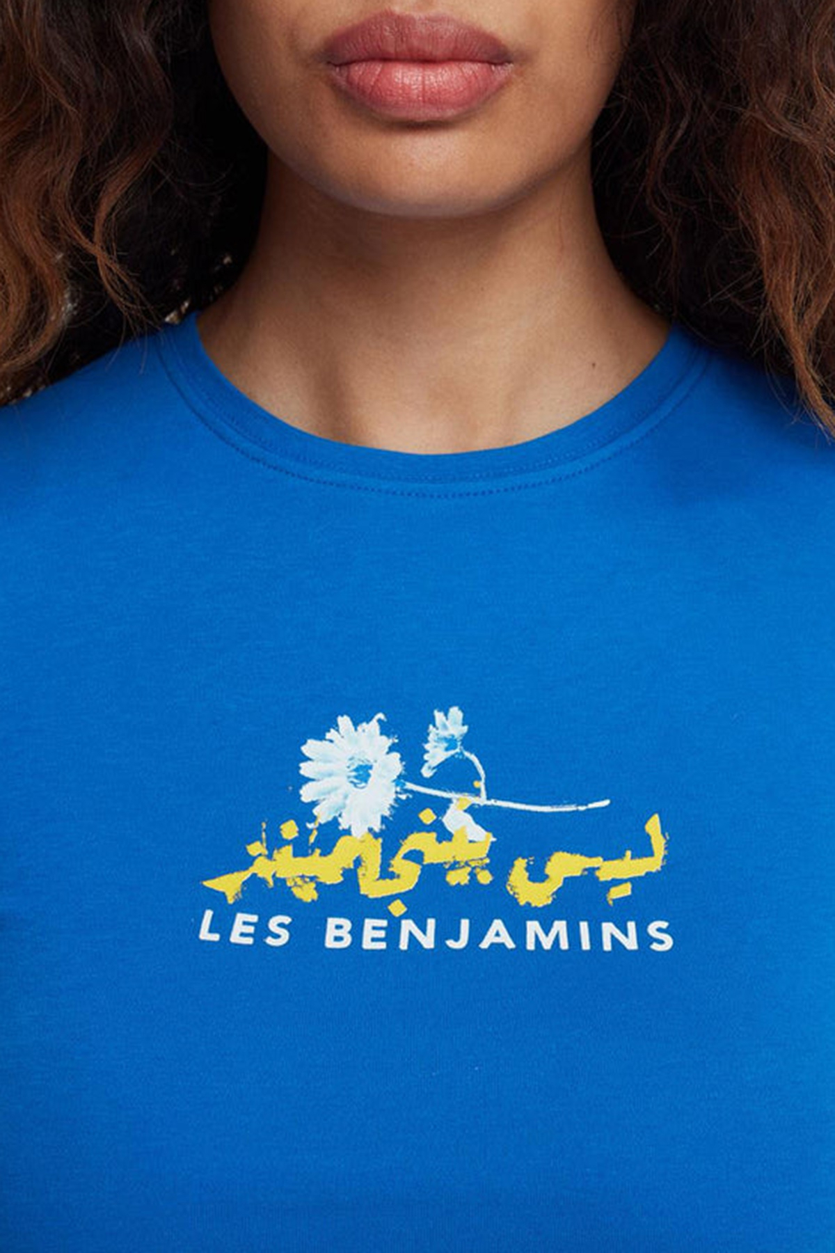 Les Benjamins Regular Fit Bisiklet Yaka % 100 Pamuk Bayan T Shirt LB22SSTMJFUTS-009 SAKS