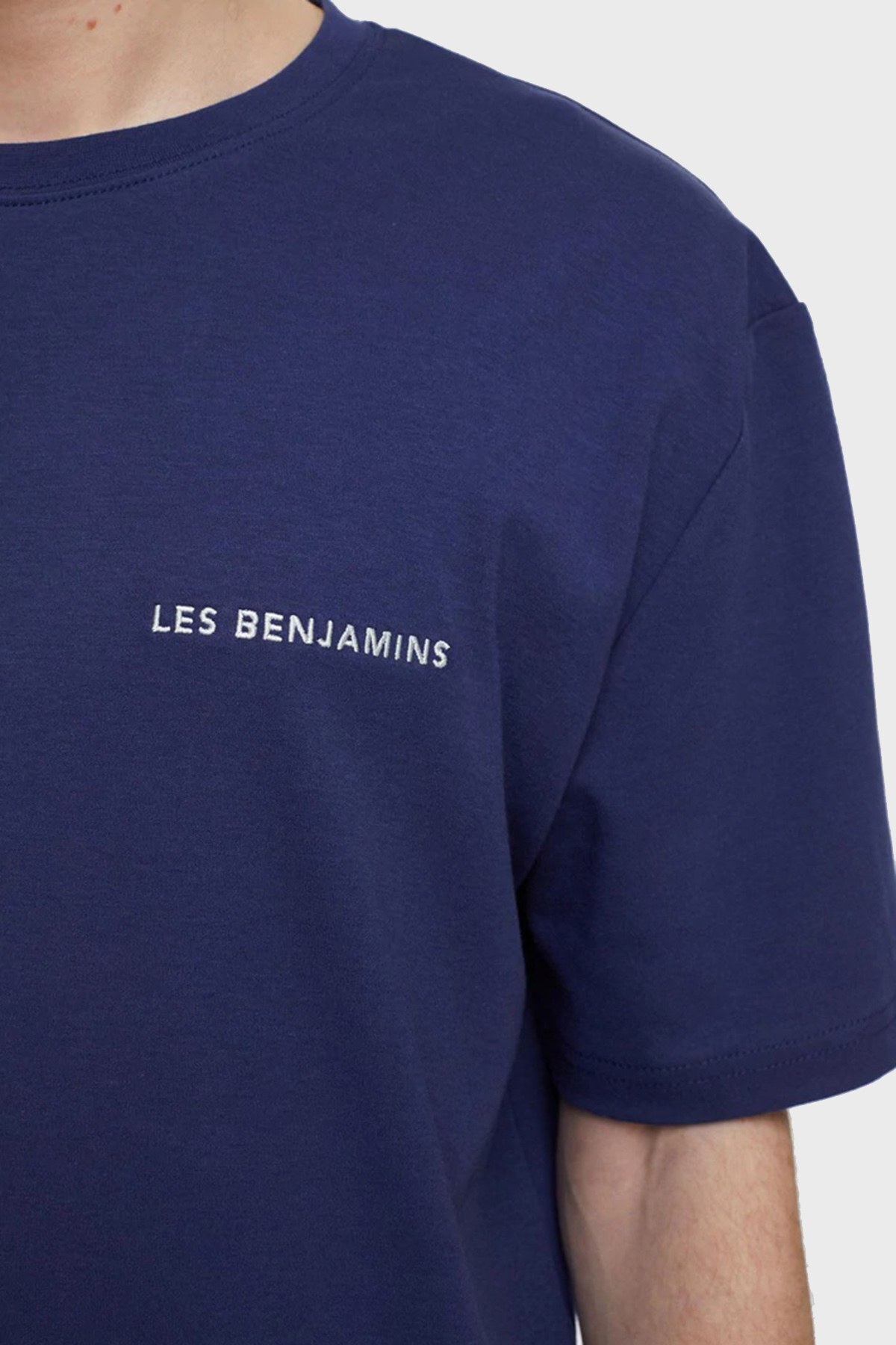 Les Benjamins Regular Fit Bisiklet Yaka % 100 Pamuk Erkek T Shirt LB22SSESSMUTS-301 LACİVERT