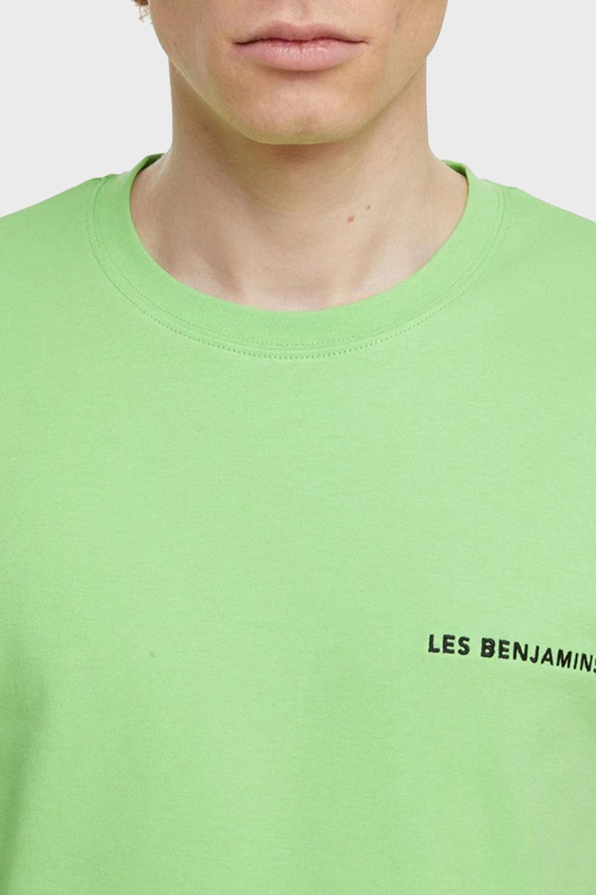 Les Benjamins Regular Fit Bisiklet Yaka % 100 Pamuk Erkek T Shirt LB22SSESSMUTS-305 YEŞİL