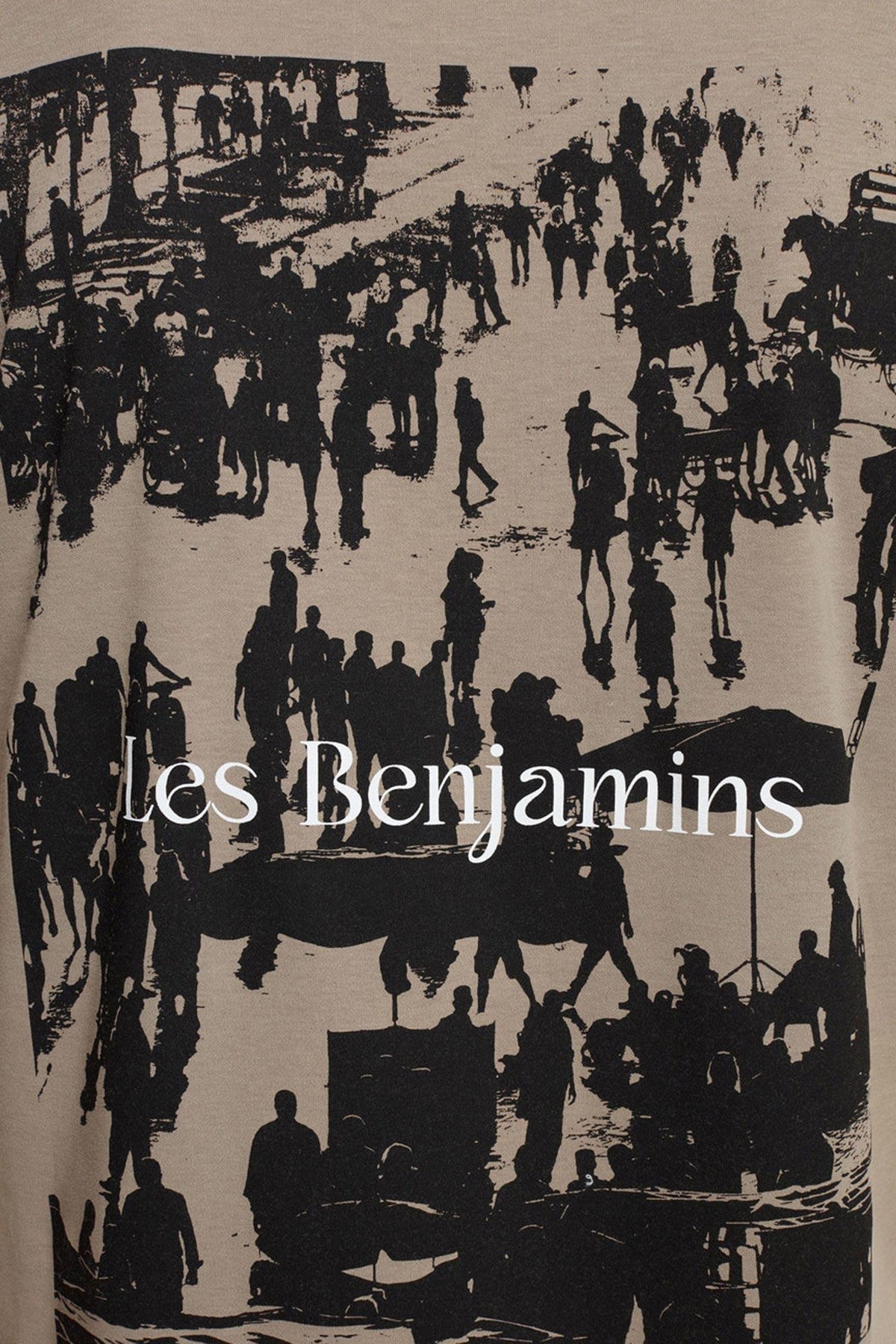 Les Benjamins Regular Fit Bisiklet Yaka % 100 Pamuk Erkek T Shirt LB22SSTMJMUTS-001 AÇIK GRİ