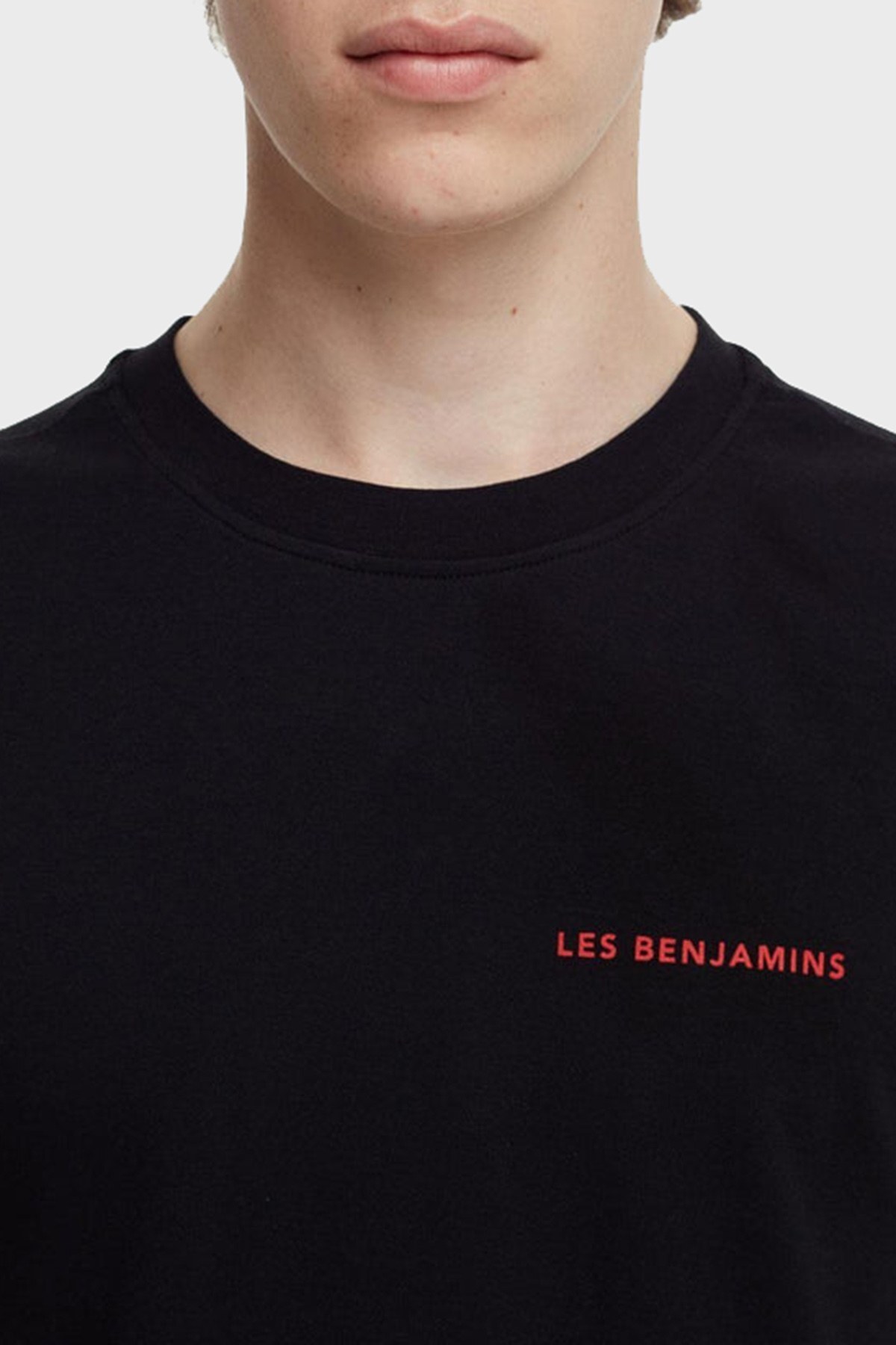 Les Benjamins Regular Fit Bisiklet Yaka % 100 Pamuk Erkek T Shirt LB22SSTMJMUTS-020 SİYAH