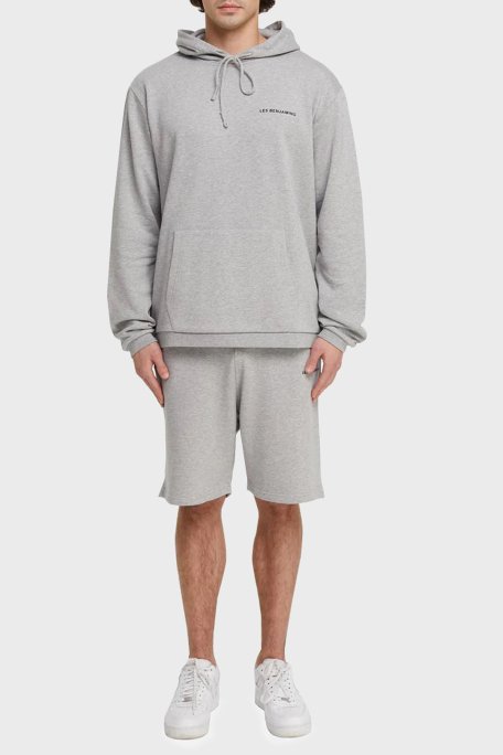 Les Benjamins Regular Fit Kapüşonlu Cepli % 100 Pamuk Erkek Sweat LB21SSCORMUHD-003 GRİ - 10