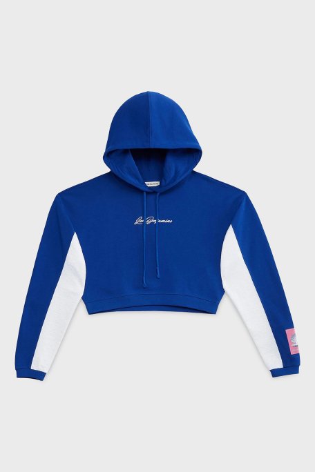 Les Benjamins Relaxed Fit Kapüşonlu Crop Bayan Sweat LB24SSKISFUHD-004 MAVİ - 6