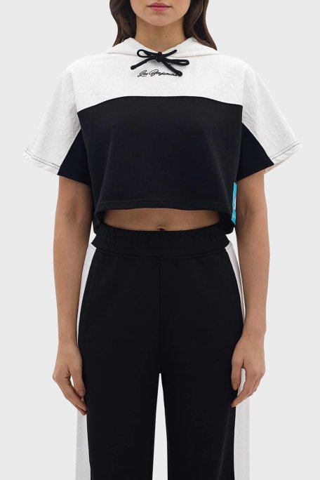 Les Benjamins Relaxed Fit Kapüşonlu Crop Bayan Sweat LB24SSKISFUHD-006 SİYAH - 1