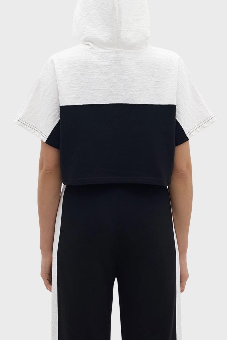 Les Benjamins Relaxed Fit Kapüşonlu Crop Bayan Sweat LB24SSKISFUHD-006 SİYAH - 6