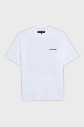 Les Benjamins Sırt Baskılı Pamuklu Relaxed Fit Bisiklet Yaka Erkek T Shirt LB25SSUNLMUTS-014 BEYAZ - 4