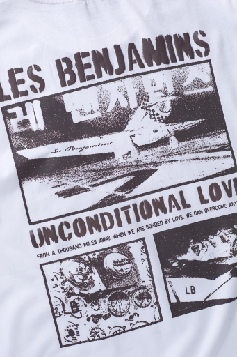 Les Benjamins Sırt Baskılı Pamuklu Relaxed Fit Bisiklet Yaka Erkek T Shirt LB25SSUNLMUTS-014 BEYAZ - 6