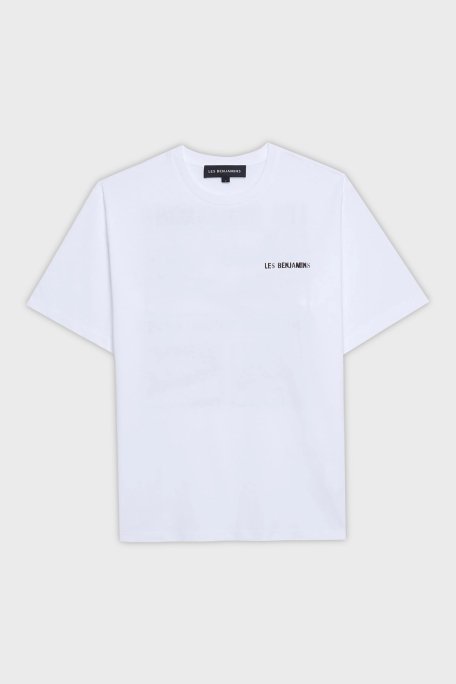 Les Benjamins Sırt Baskılı Pamuklu Relaxed Fit Bisiklet Yaka Erkek T Shirt LB25SSUNLMUTS-014 BEYAZ - 1