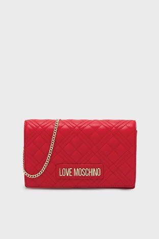 Love Moschino - Love Moschino Marka Logolu Zincir Askılı Bayan Çanta JC4079PP1DLA2500 KIRMIZI