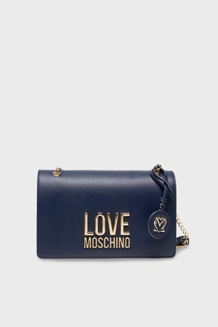 Love Moschino - Love Moschino Marka Logolu Zincir Askılı Bayan Çanta JC4099PP1DLJ070A LACİVERT