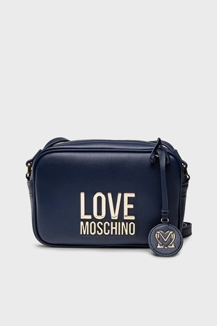 Love Moschino - Love Moschino Marka Logolu Ayarlanabilir Askılı Bayan Çanta JC4107PP1DLJ070A LACİVERT