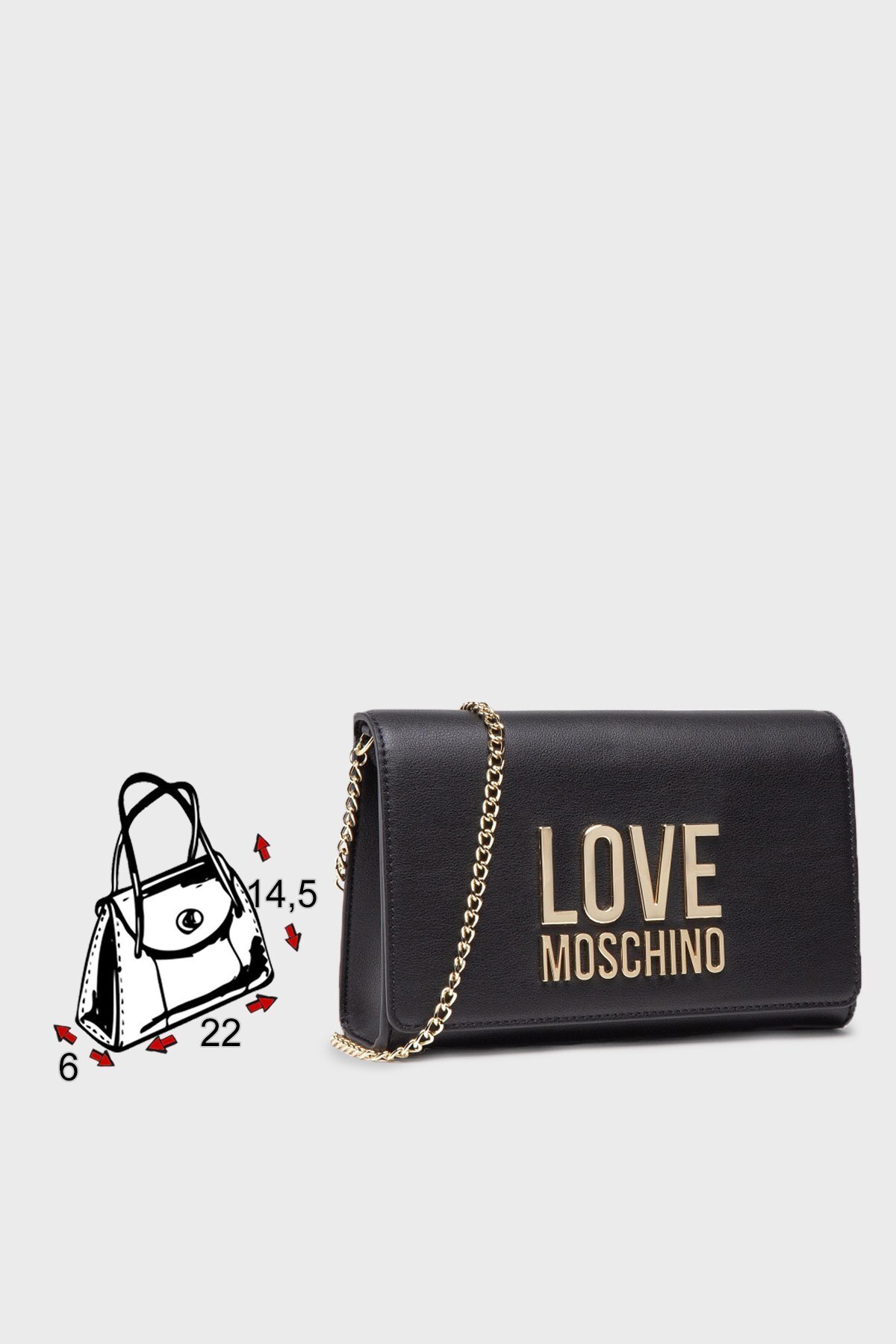 Love Moschino Marka Logolu Zincir Askılı Bayan Çanta JC4127PP1DLJ000A SİYAH
