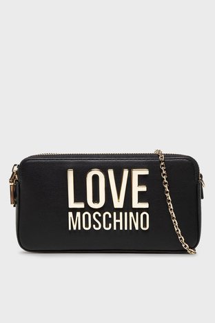 Love Moschino - Love Moschino Fermuarlı Zincir Askılı Bayan Cüzdan JC5609PP1FLJ000A SİYAH