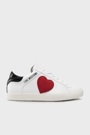 Love Moschino - Love Moschino Hakiki Deri Sneaker Bayan Ayakkabı JA15402G1EI4310A BEYAZ