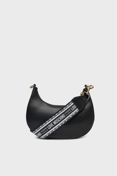 Love Moschino Kabartmalı Logolu Çıkarılabilir Askılı Bayan Çanta JC4219PP0MKF0000 SİYAH - 2