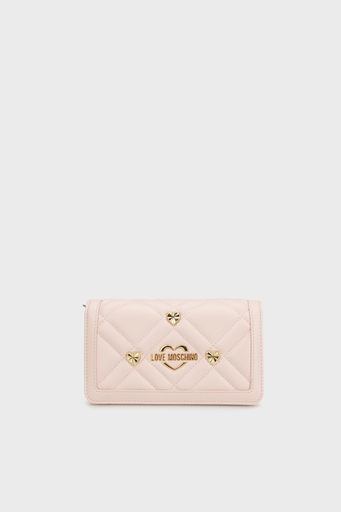 Love Moschino Kapitoneli Çıkarılabilir Zincir Askılı Portföy Bayan Cüzdan JC5653PP1MLI0601 PEMBE - 1