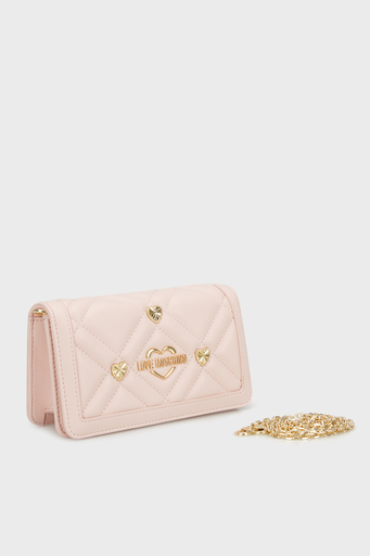 Love Moschino Kapitoneli Çıkarılabilir Zincir Askılı Portföy Bayan Cüzdan JC5653PP1MLI0601 PEMBE - 3