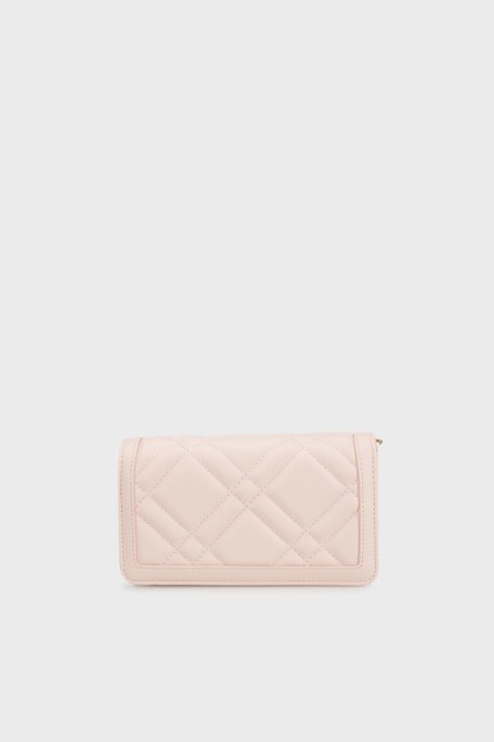 Love Moschino Kapitoneli Çıkarılabilir Zincir Askılı Portföy Bayan Cüzdan JC5653PP1MLI0601 PEMBE - 2