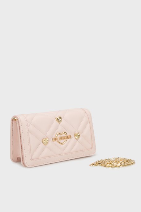 Love Moschino Kapitoneli Çıkarılabilir Zincir Askılı Portföy Bayan Cüzdan JC5653PP1MLI0601 PEMBE - 3