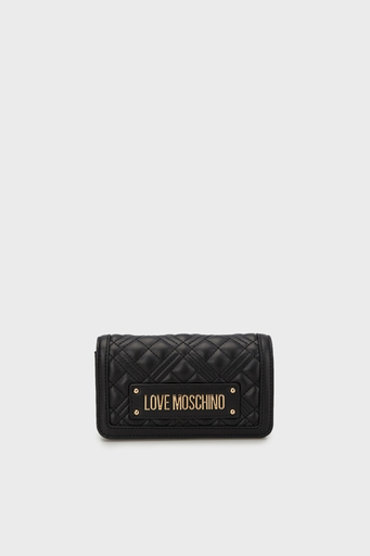 Love Moschino Kapitoneli Çıkarılabilir Zincir Askılı Portföy Bayan Cüzdan JC5681PP1MLA0000 SİYAH - 1