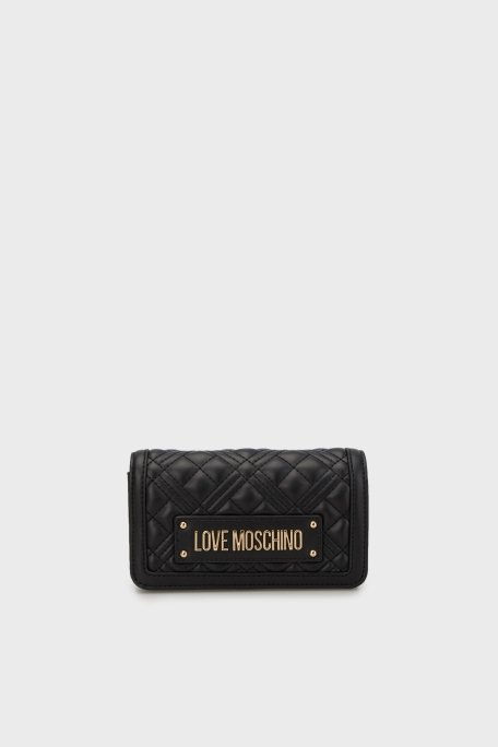 Love Moschino Kapitoneli Çıkarılabilir Zincir Askılı Portföy Bayan Cüzdan JC5681PP1MLA0000 SİYAH - 1