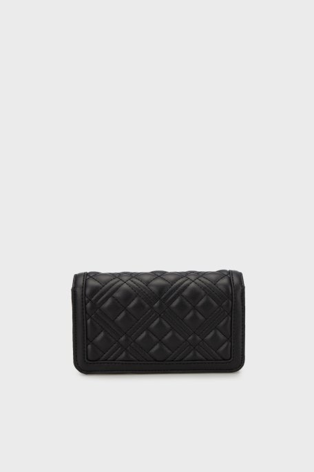 Love Moschino Kapitoneli Çıkarılabilir Zincir Askılı Portföy Bayan Cüzdan JC5681PP1MLA0000 SİYAH - 2