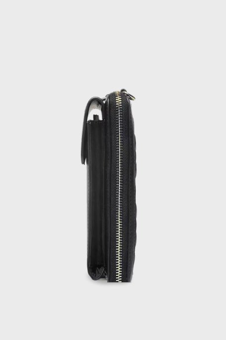 Love Moschino Kapitoneli Çıkarılabilir Zincir Askılı Portföy Bayan Cüzdan JC5682PP0LLA0000 SİYAH - 4