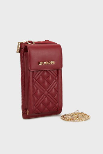 Love Moschino Kapitoneli Çıkarılabilir Zincir Askılı Portföy Bayan Cüzdan JC5682PP1LLA0552 BORDO - 1