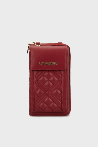 Love Moschino Kapitoneli Çıkarılabilir Zincir Askılı Portföy Bayan Cüzdan JC5682PP1LLA0552 BORDO - 4