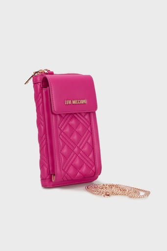 Love Moschino Kapitoneli Çıkarılabilir Zincir Askılı Portföy Bayan Cüzdan JC5682PP1LLA0626 FUŞYA - 4