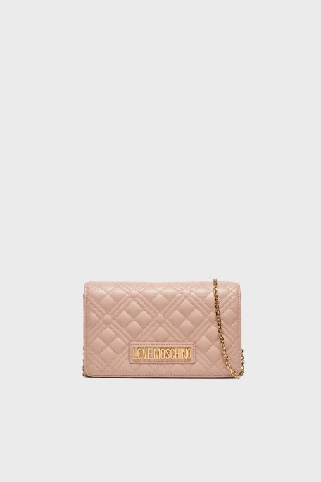Love Moschino Kapitoneli Logolu Zincir Askılı Bayan Çanta JC4079PP0LLA0601 PUDRA - 6