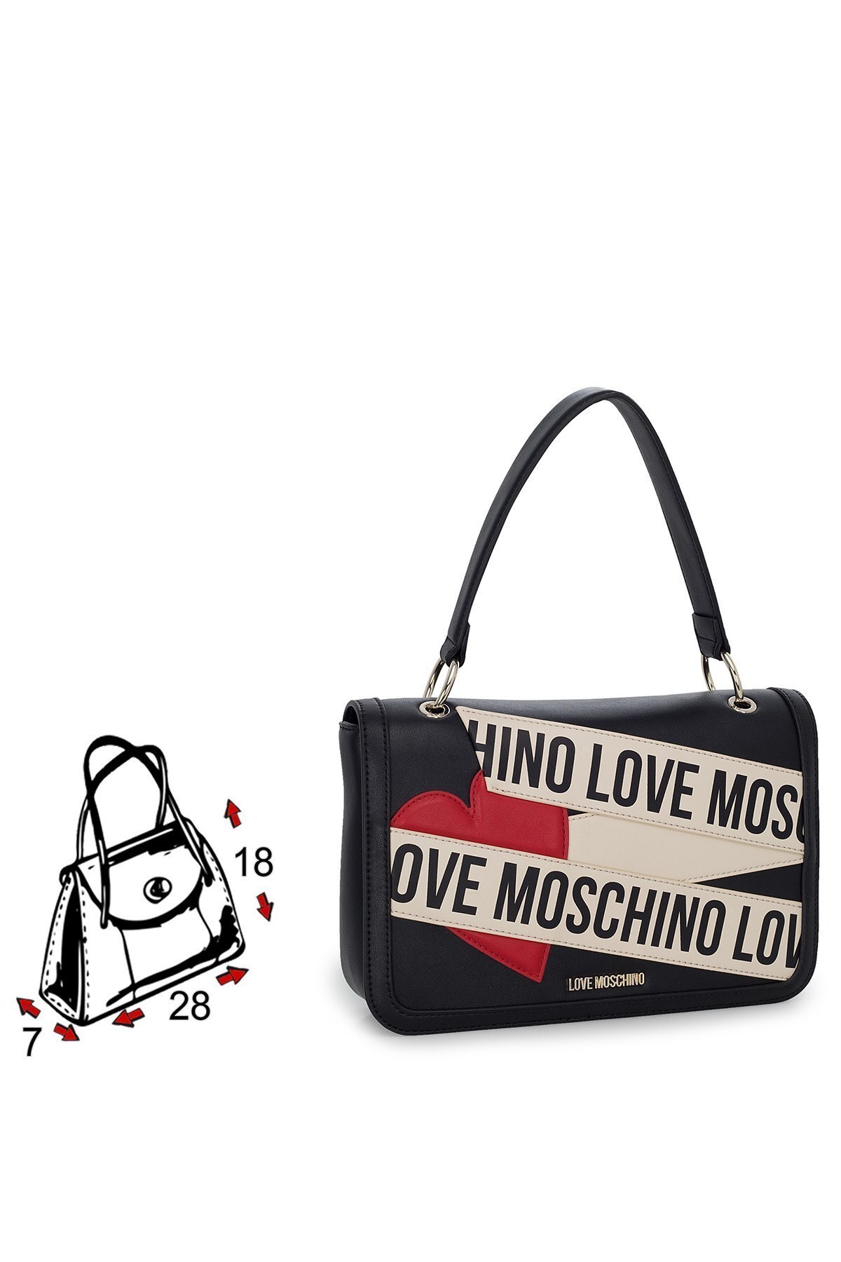 Love Moschino Logo Baskılı Kadın Çanta JC4028PP1BLD100A SİYAH-BEJ