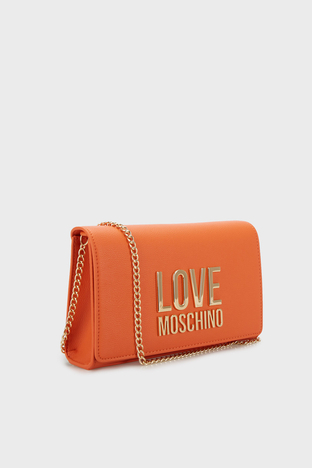 Love Moschino - Love Moschino Logo Detaylı Zincir Askılı Mini Bayan Çanta JC4127PP1GLI0450 TURUNCU (1)