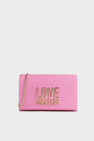 Love Moschino - Love Moschino Logo Detaylı Zincir Askılı Mini Bayan Çanta JC4127PP1GLI0630 PEMBE