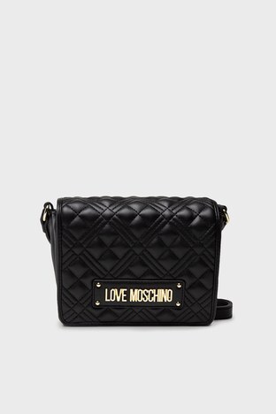 Love Moschino - Love Moschino Logolu Ayarlanabilir Askılı Bayan Çanta JC4002PP1ELA0000 SİYAH